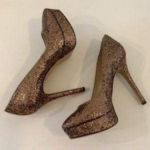 Like New Nine West Glitter Platforms